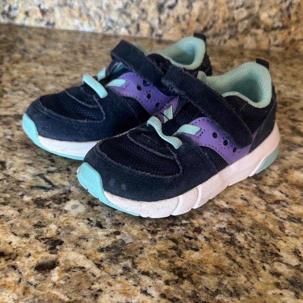 Saucony Kids' Navy and Mint Sneakers